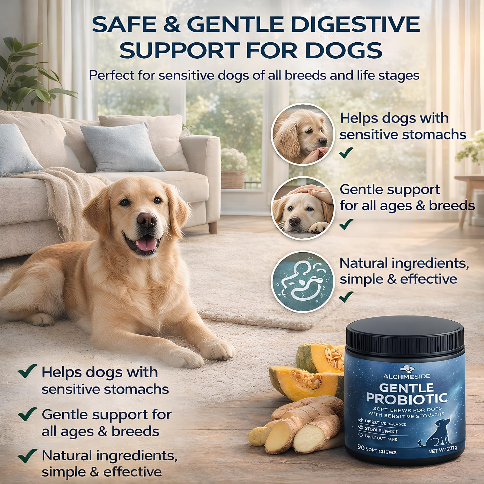 Ahgmeside gentle formula suitable for sensitive stomachs during routine use.
