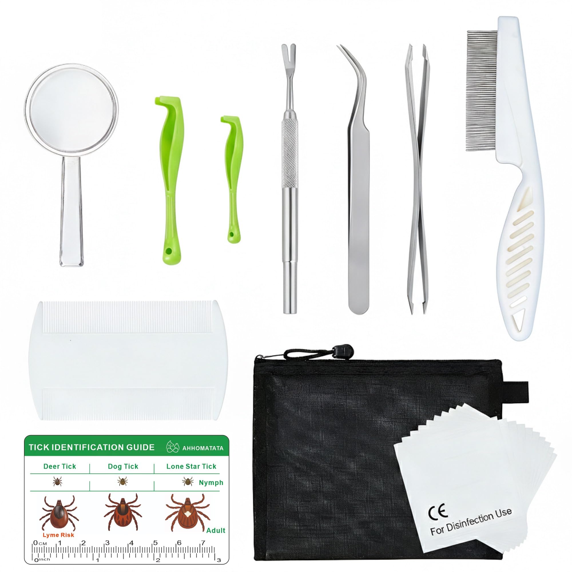AHHOMATATA tick removal kit dog tools for safe extraction on pets.