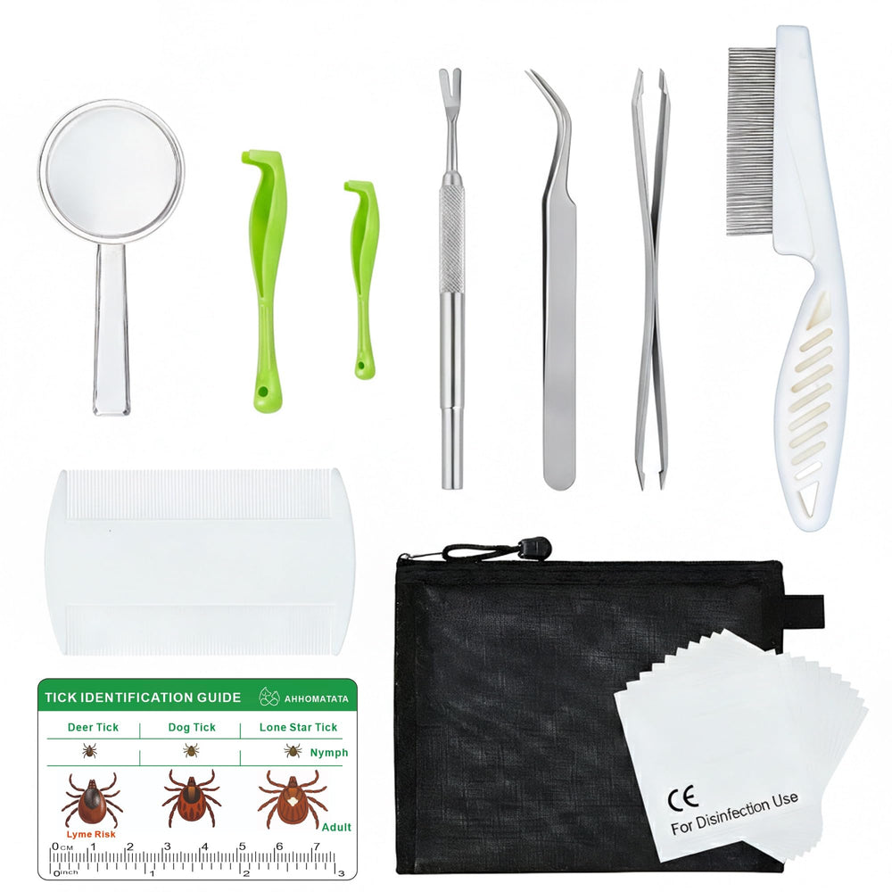 AHHOMATATA tick removal kit dog tools for safe extraction on pets.
