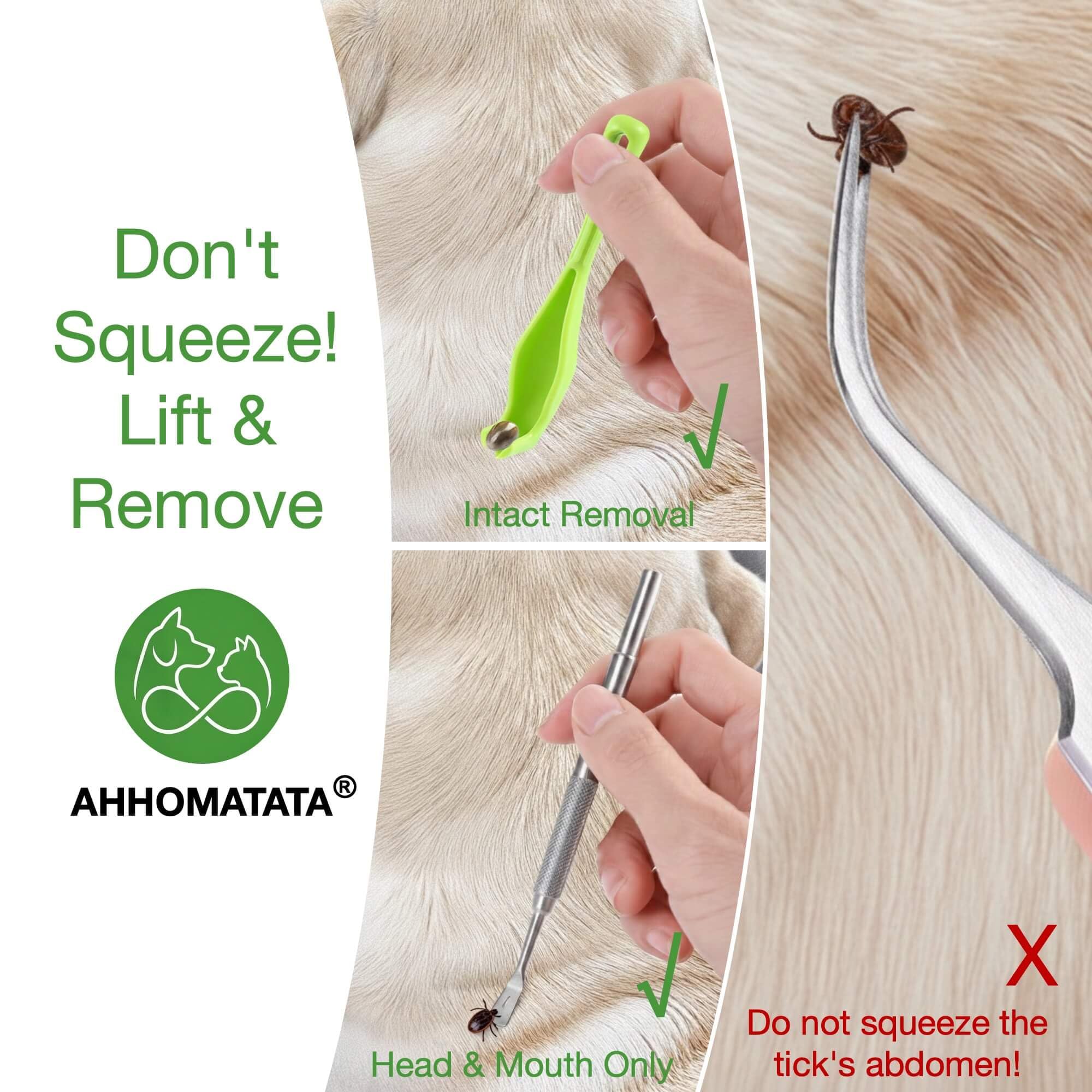 AHHOMATATA tick removal kit human tweezers with precise grip.