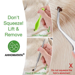 AHHOMATATA tick removal kit human tweezers with precise grip.