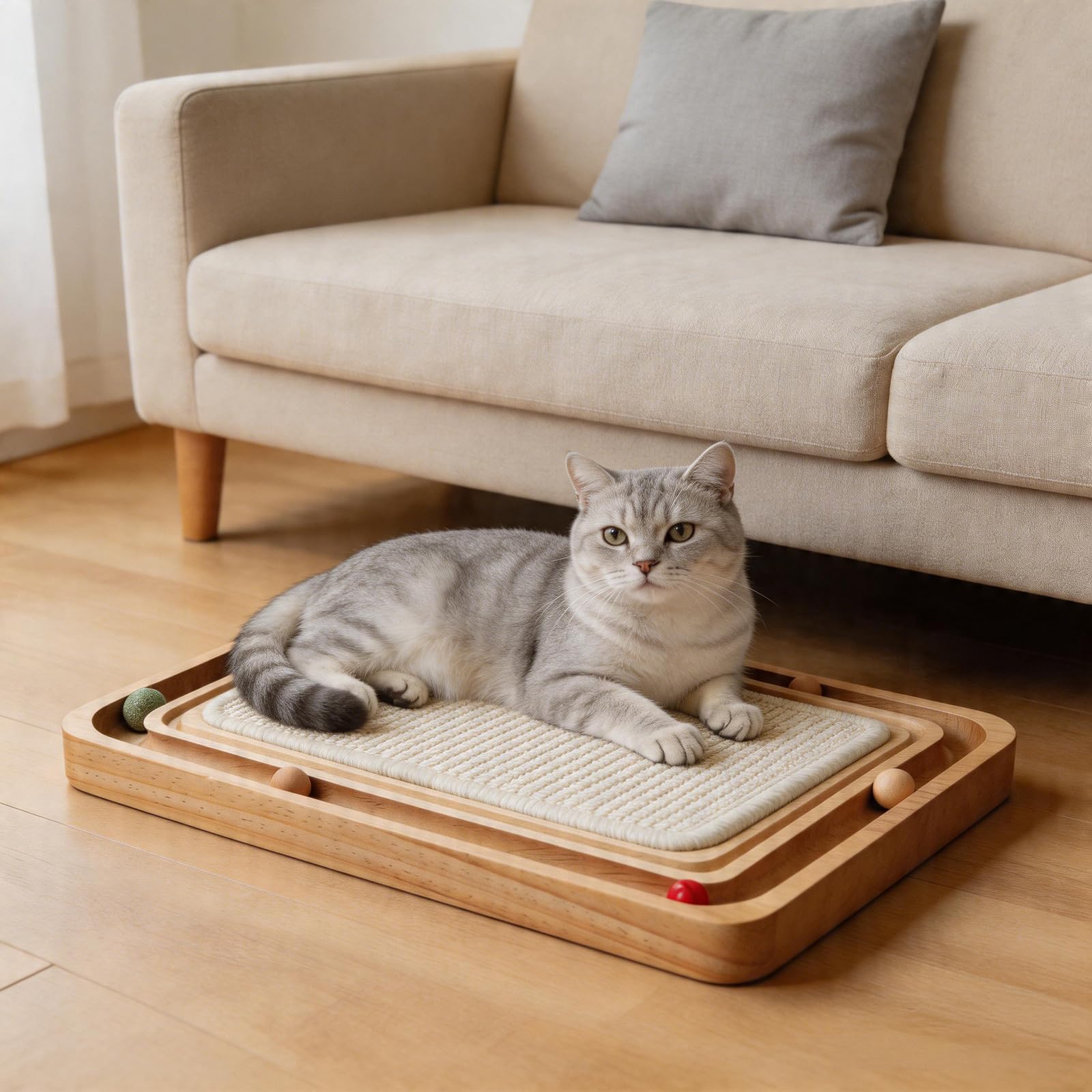 Ahomdoo cat scratcher board offers long-lasting durability beyond cardboard options.