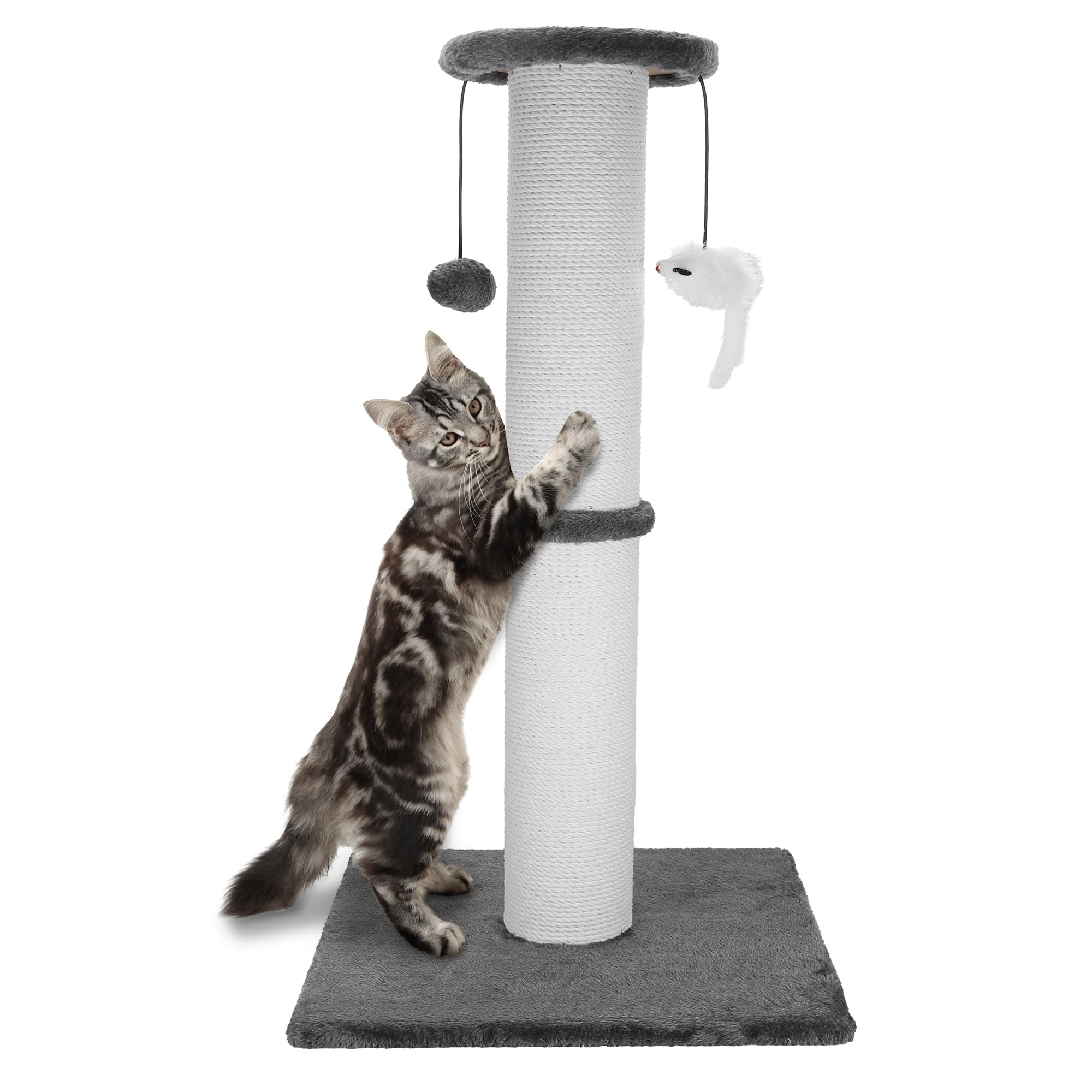 Ahomdoo cat scratching post 34in base provides sturdy stability for active cats.