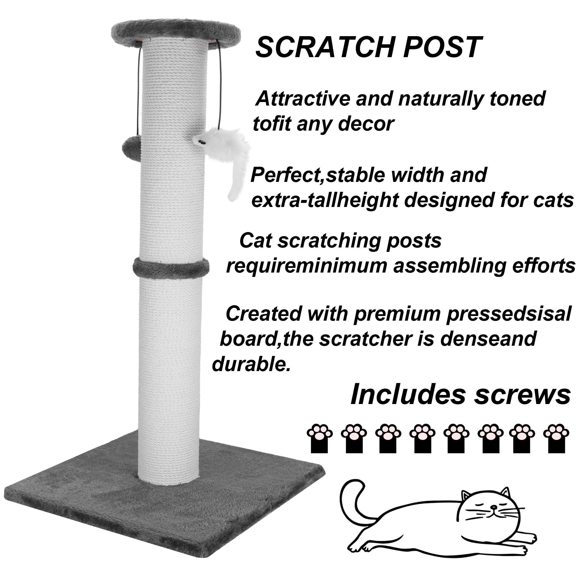 Ahomdoo cat scratching post easy assembly saves time and effort.