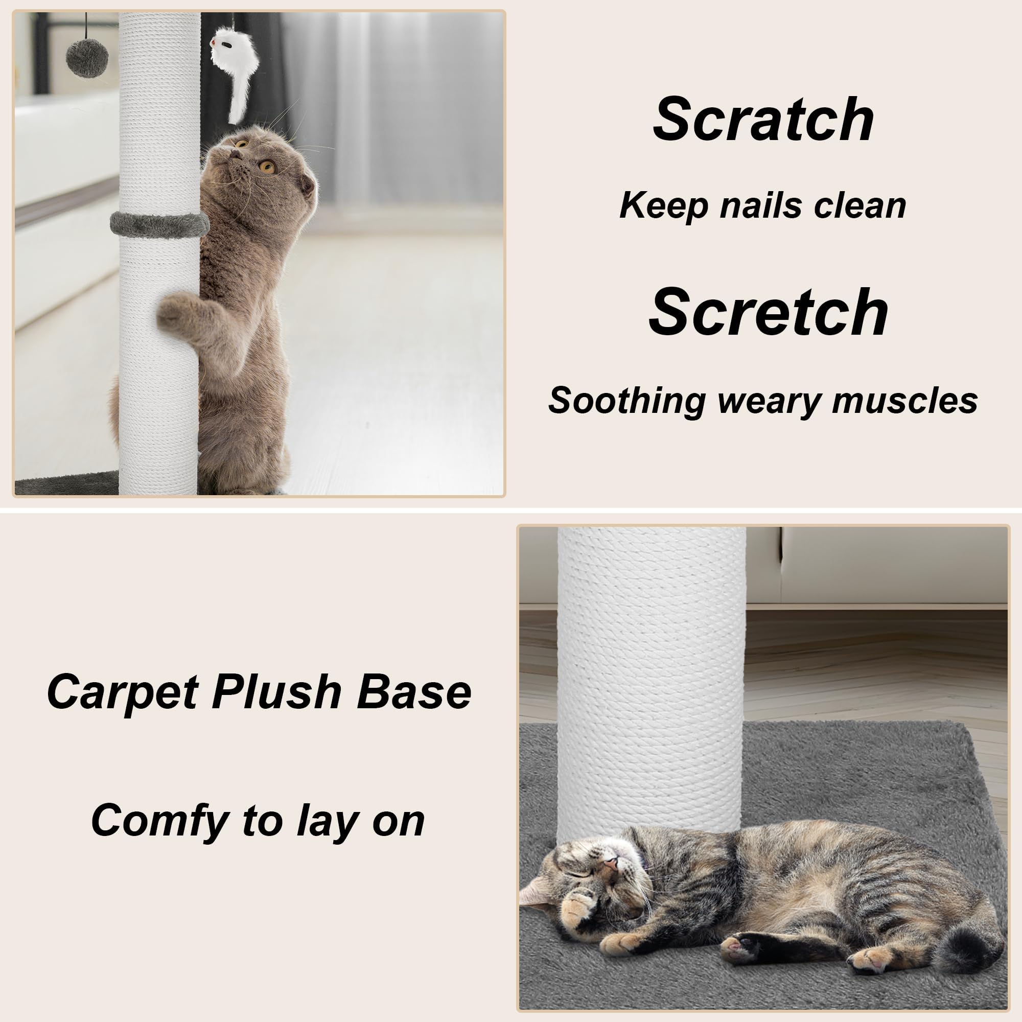 Ahomdoo cat scratching post indoor use suits active indoor cats.
