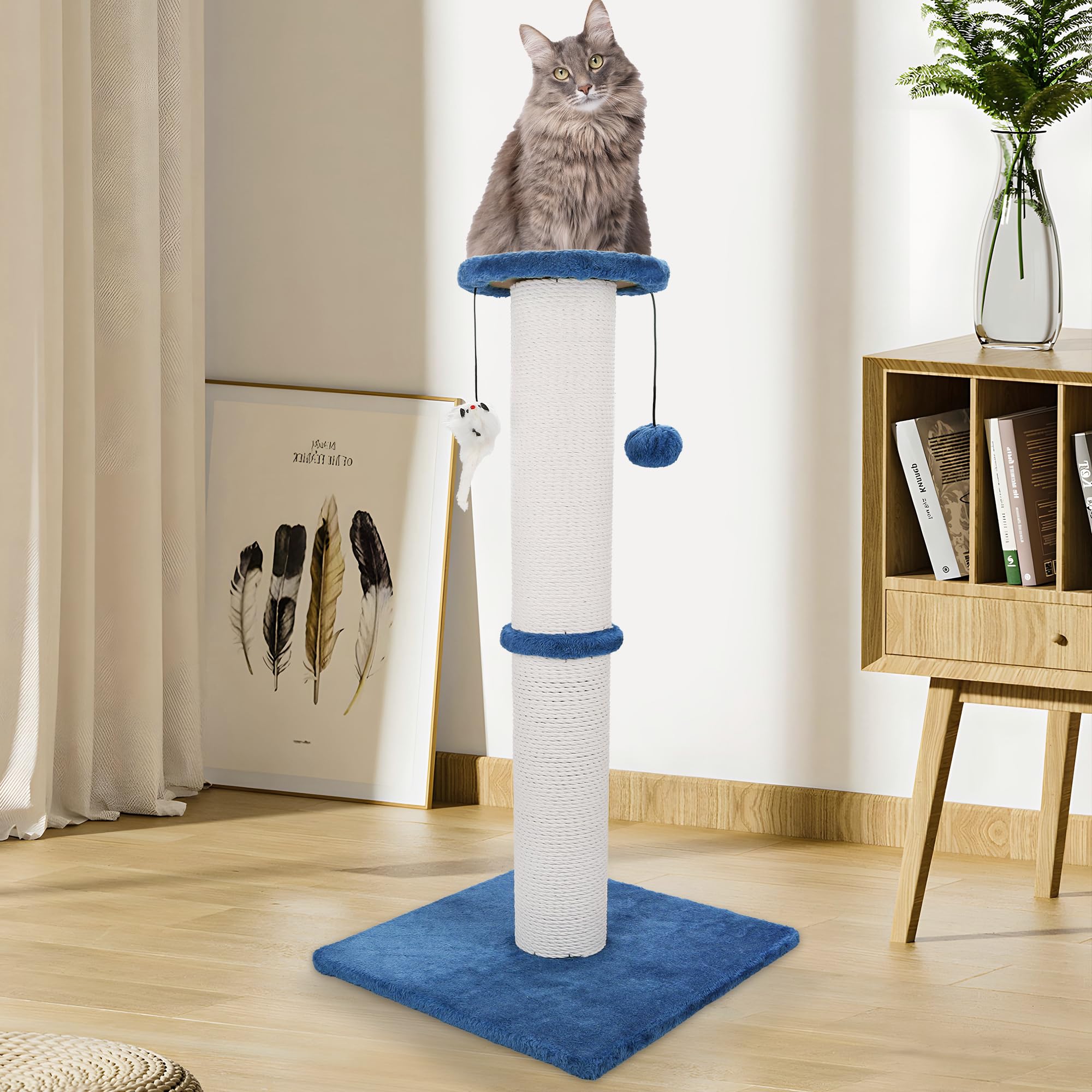 Ahomdoo extra-tall scratching post provides generous vertical space
