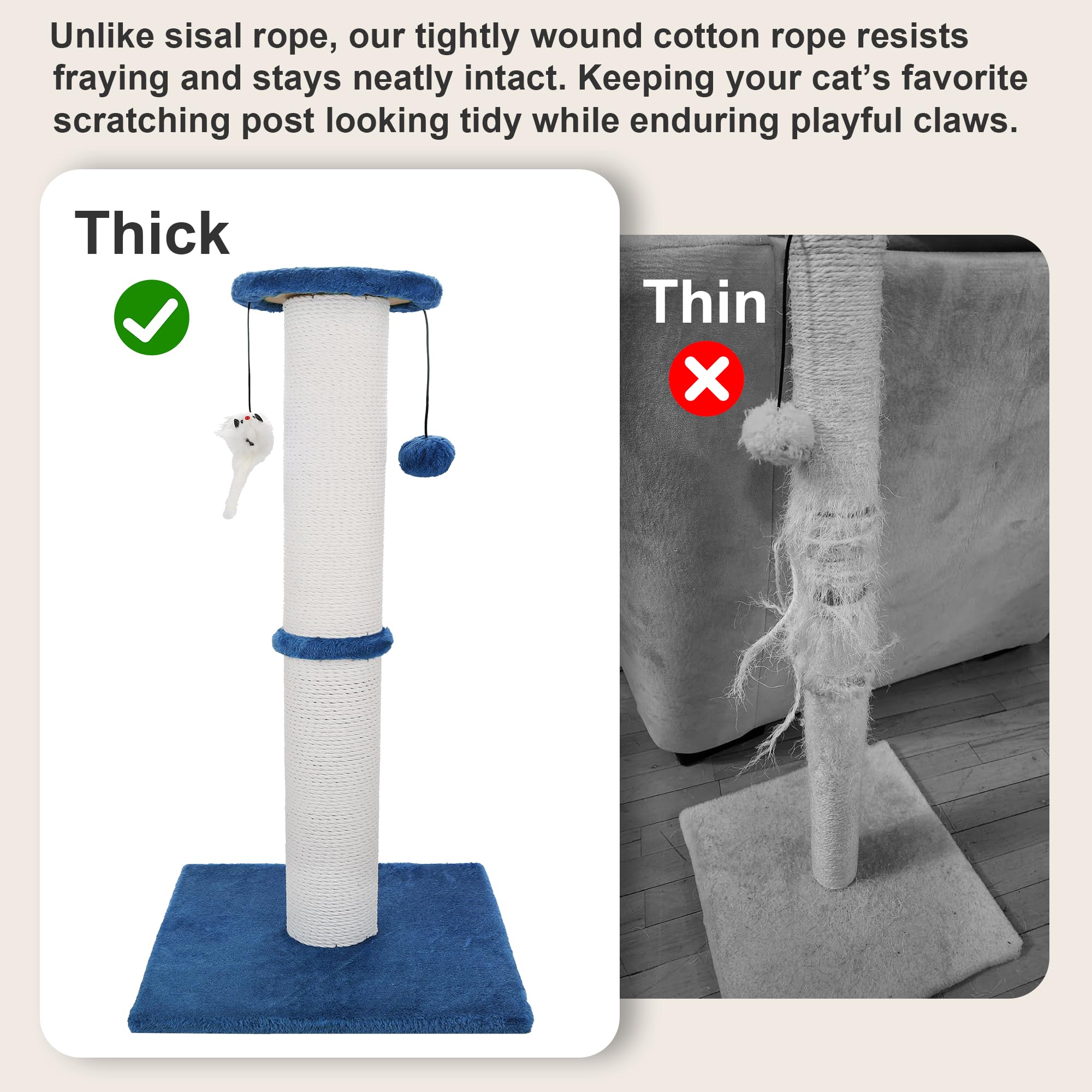 Ahomdoo scratching post with hanging ball and mice toy for indoor cats