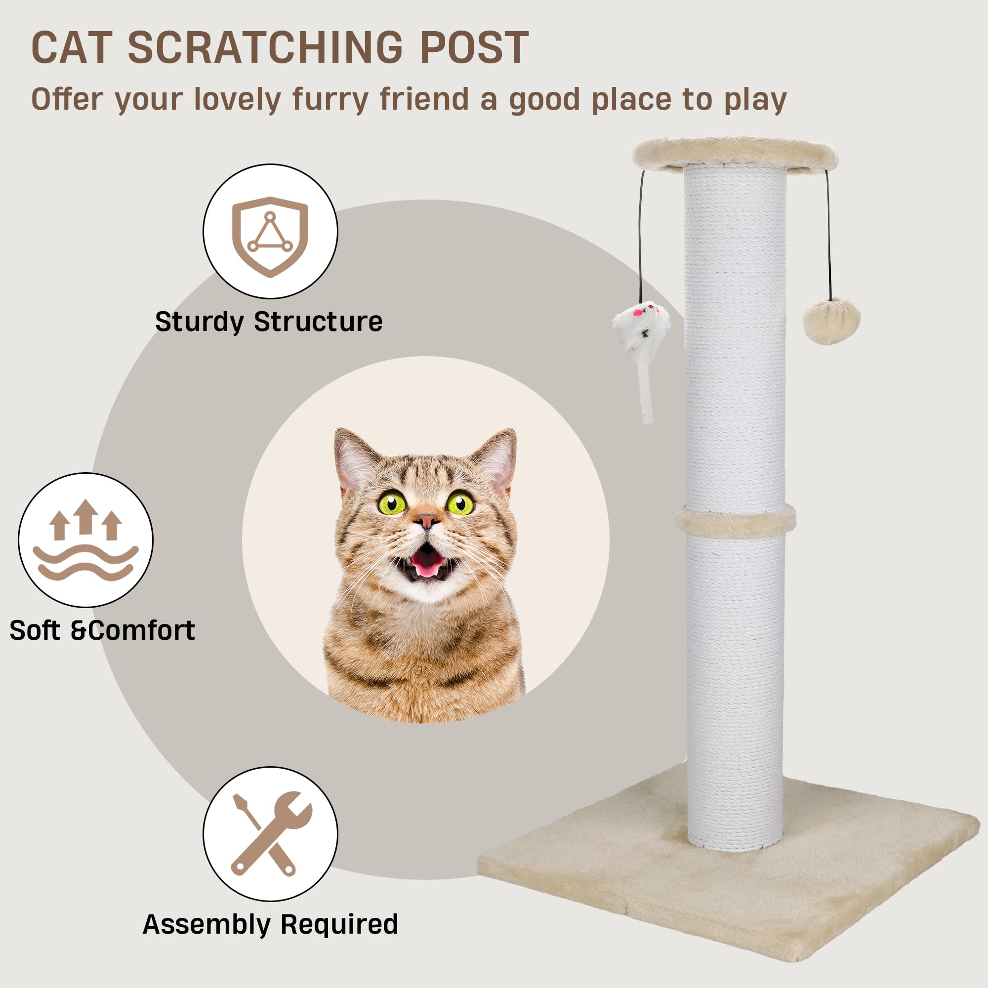 Ahomdoo indoor-friendly design prioritizes stability during vigorous scratching.