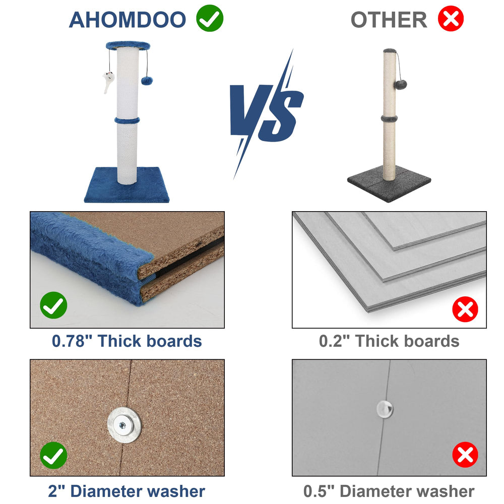 Ahomdoo thick base ensures a stable, wobble-free scratching experience