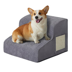 Ahpmeoa dog steps on bed 2-step grey for easy access.