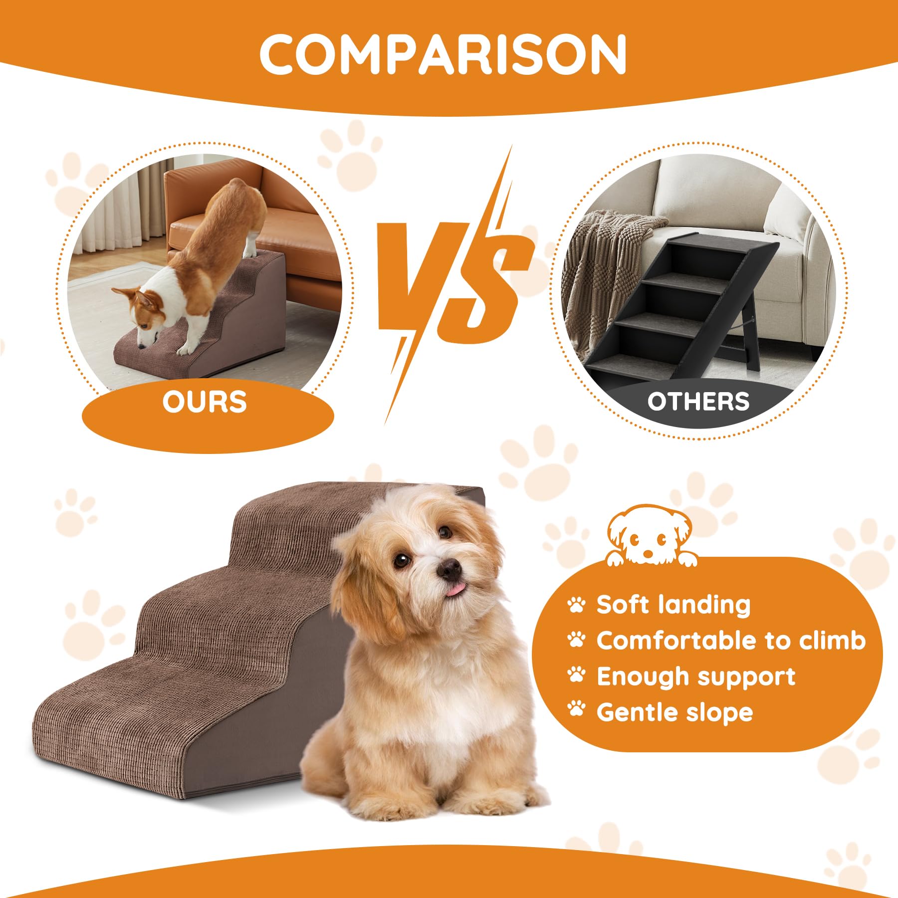 Ahpmeoa dog steps with non slip base for added stability