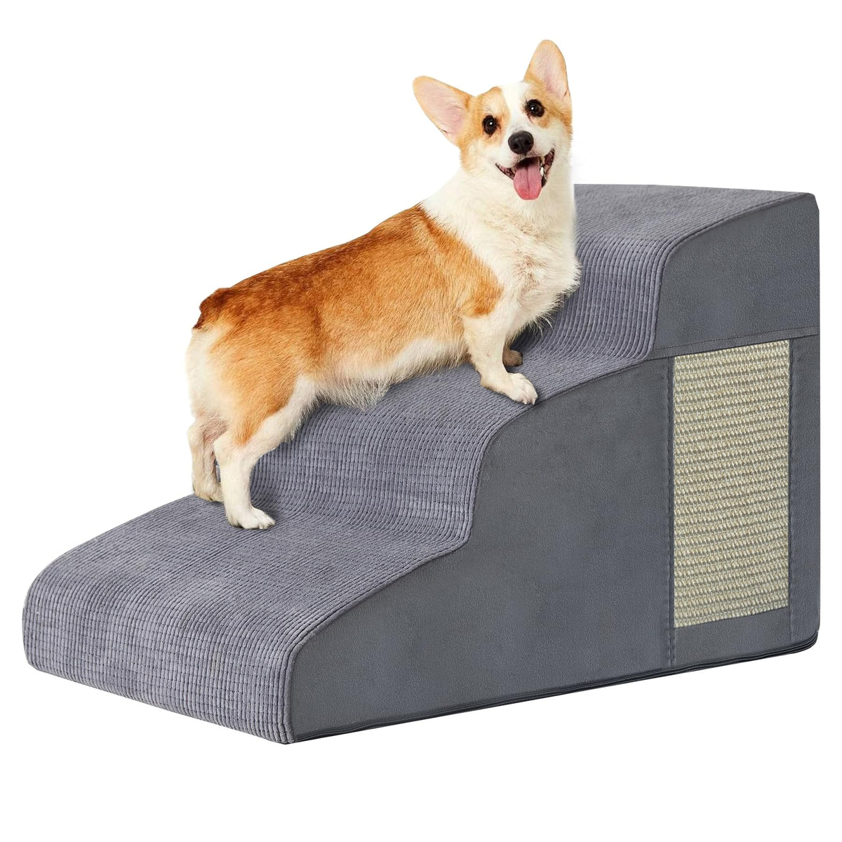 Ahpmeoa pet stairs 3-step curved design for gentle climbs by small dogs