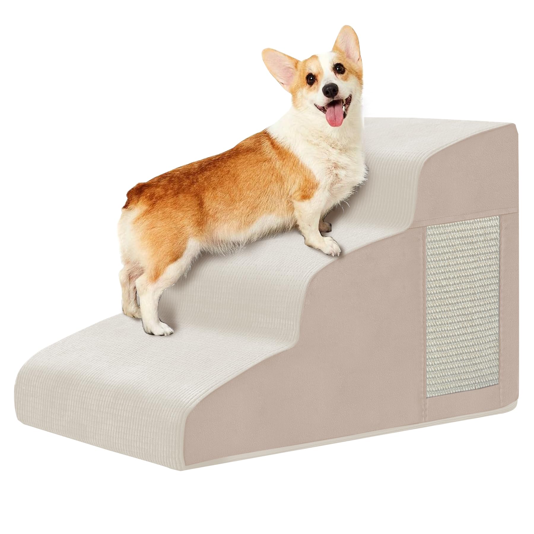 Ahpmeoa Pet Stairs 3-step curved design for stable climbs for small dogs