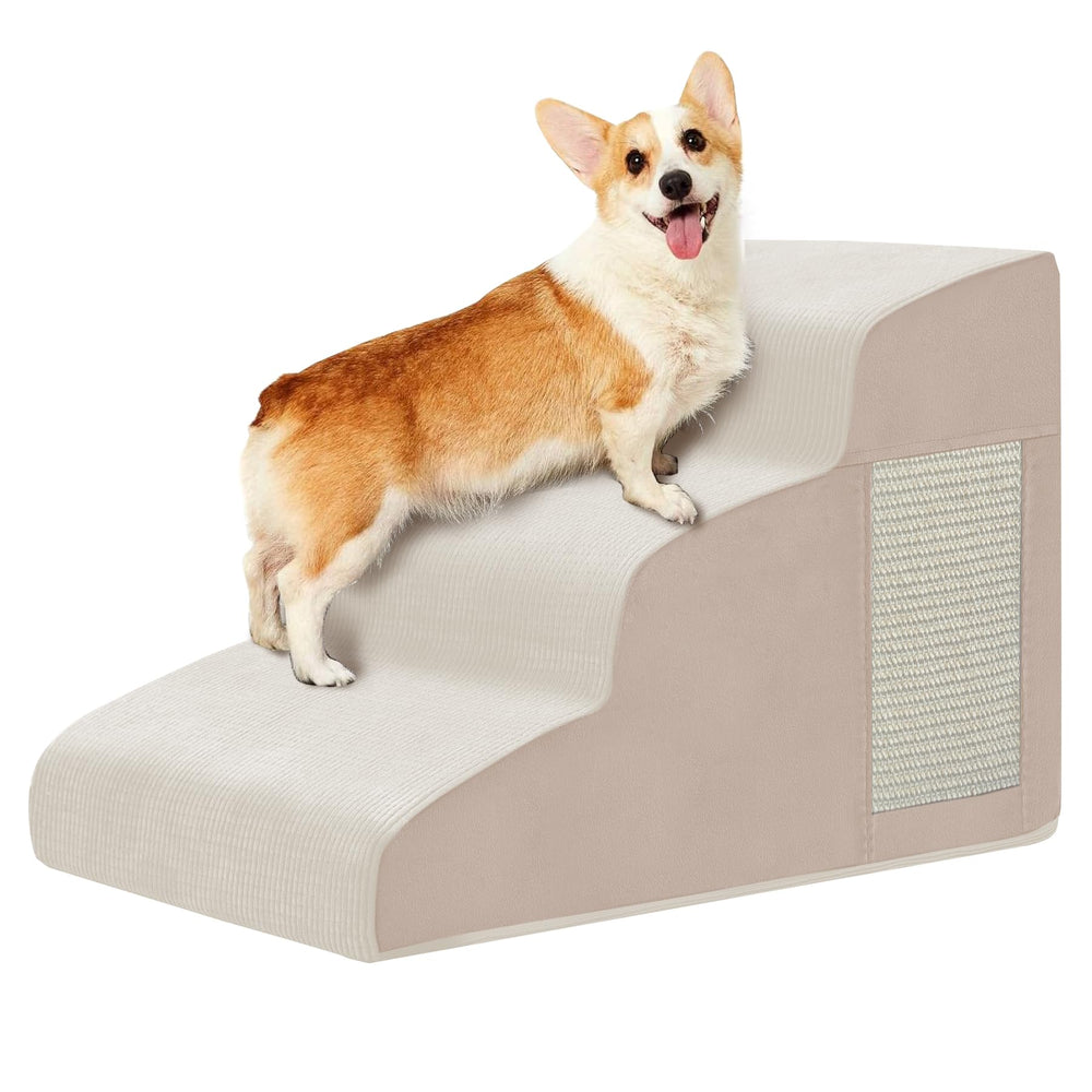 Ahpmeoa Pet Stairs 3-step curved design for stable climbs for small dogs