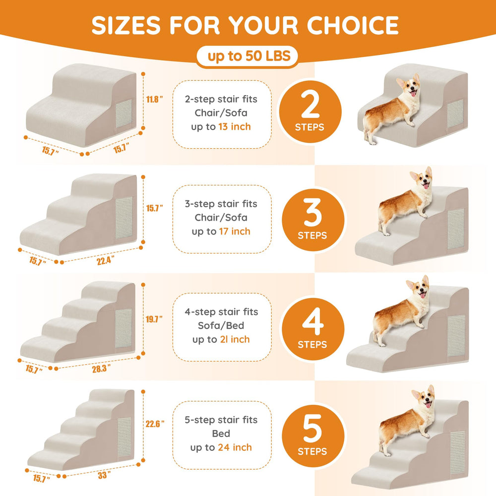 Ahpmeoa pet stairs front view shows sturdy design supporting small dogs