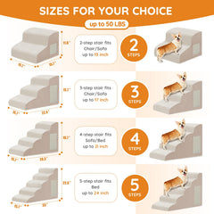 Ahpmeoa pet stairs front view shows sturdy design supporting small dogs