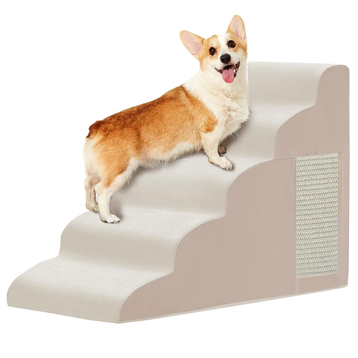 Ahpmeoa pet stairs 5-step curved on sofa for easy access and comfort