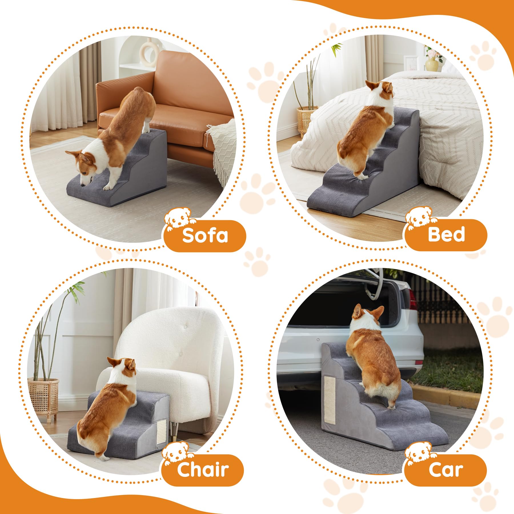 Ahpmeoa Pet Stairs doubles as a cat scratching board for playful moments.