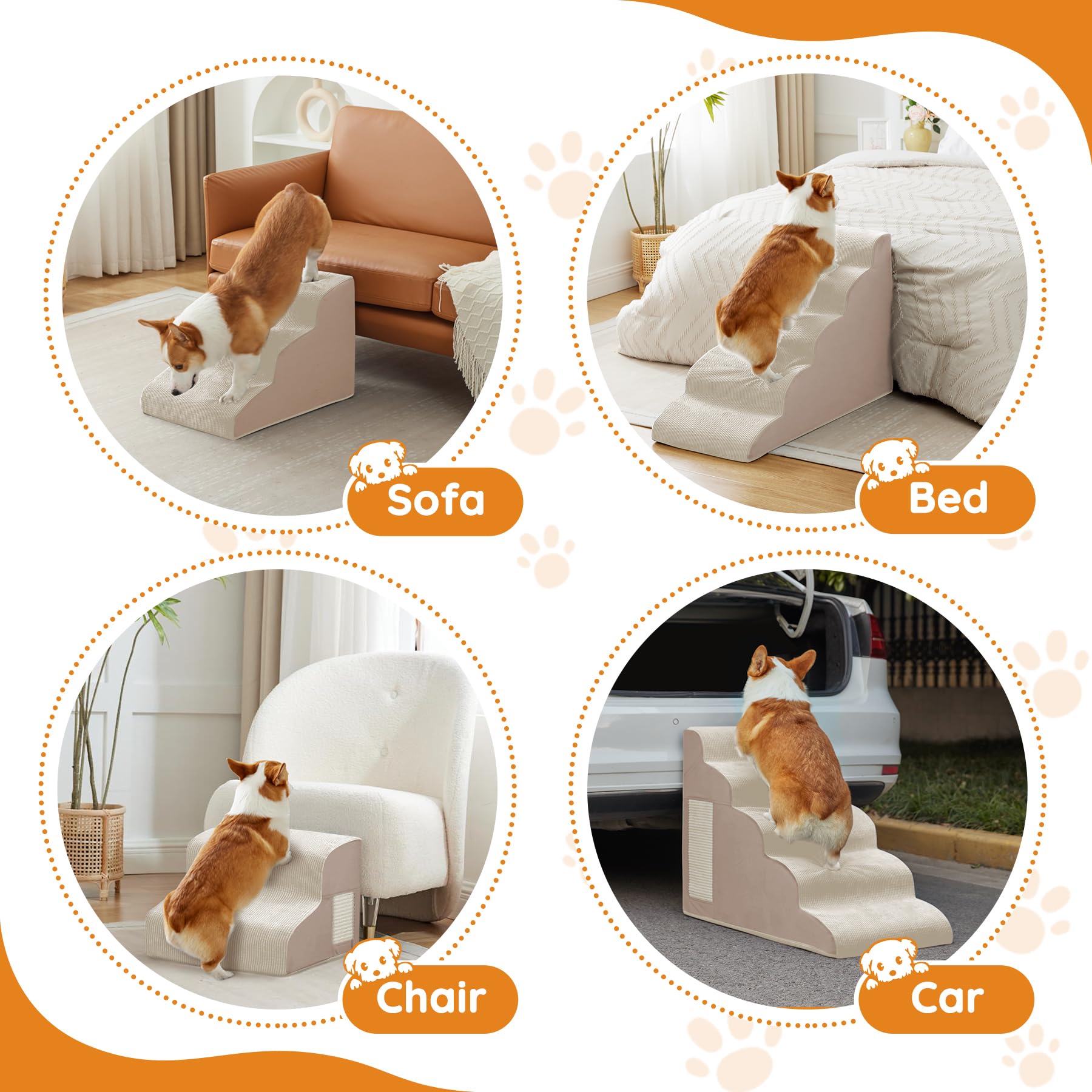 Ahpmeoa Pet Stairs include cat scratching board for play