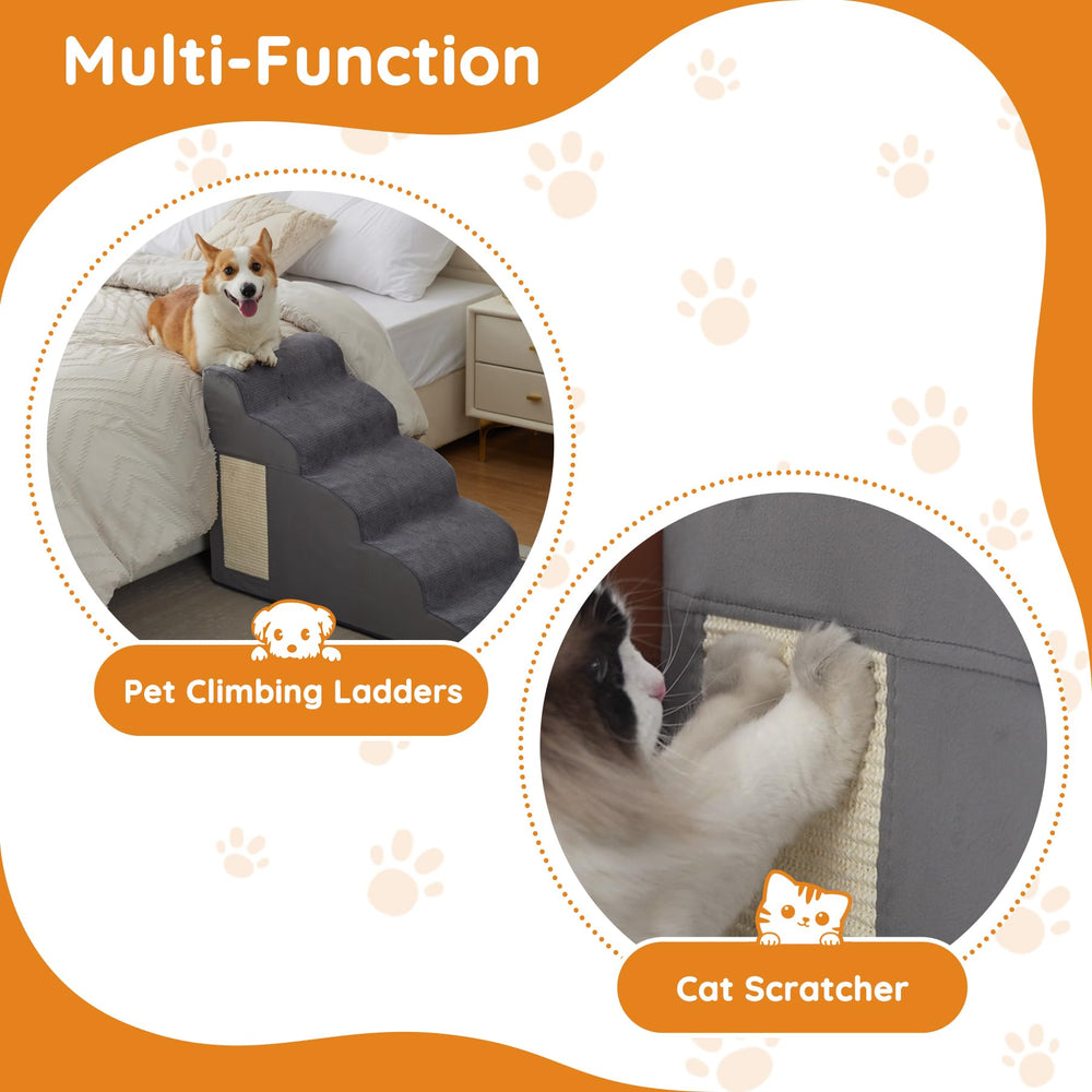 Ahpmeoa Pet Stairs help dogs climb onto beds and sofas smoothly.