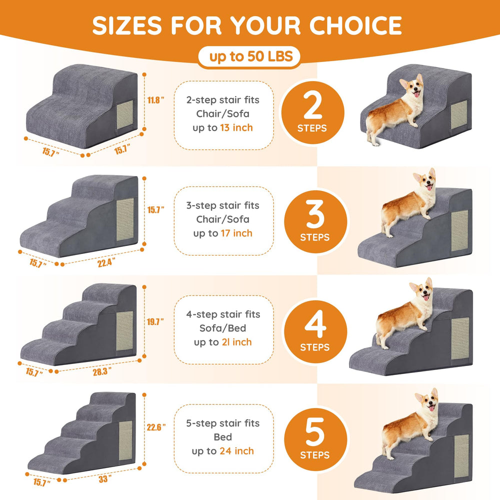 Ahpmeoa Pet Stairs soft removable cover for easy cleaning.