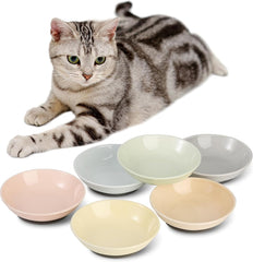 AHX ceramic cat bowls, colorful set for vibrant mealtime appeal.