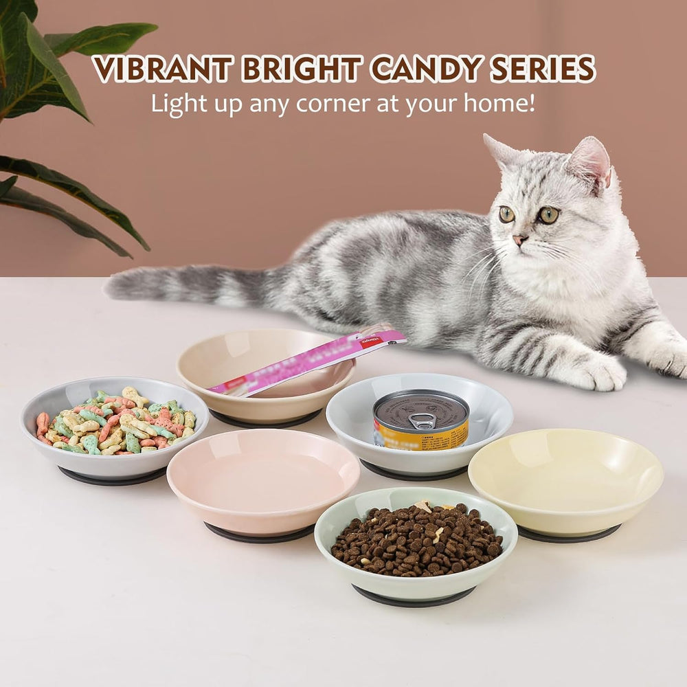 AHX six-pack ceramic cat bowls ideal for multi-cat households.