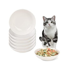 AHX ceramic cat dishes with wide mouth for easy feeding and whisker-friendly use