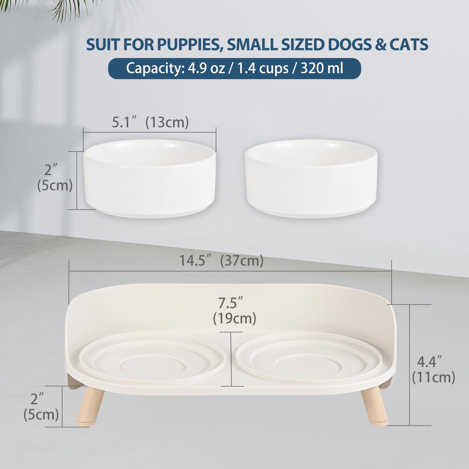 AHX ceramic water bowl 320ml keeps your pet hydrated