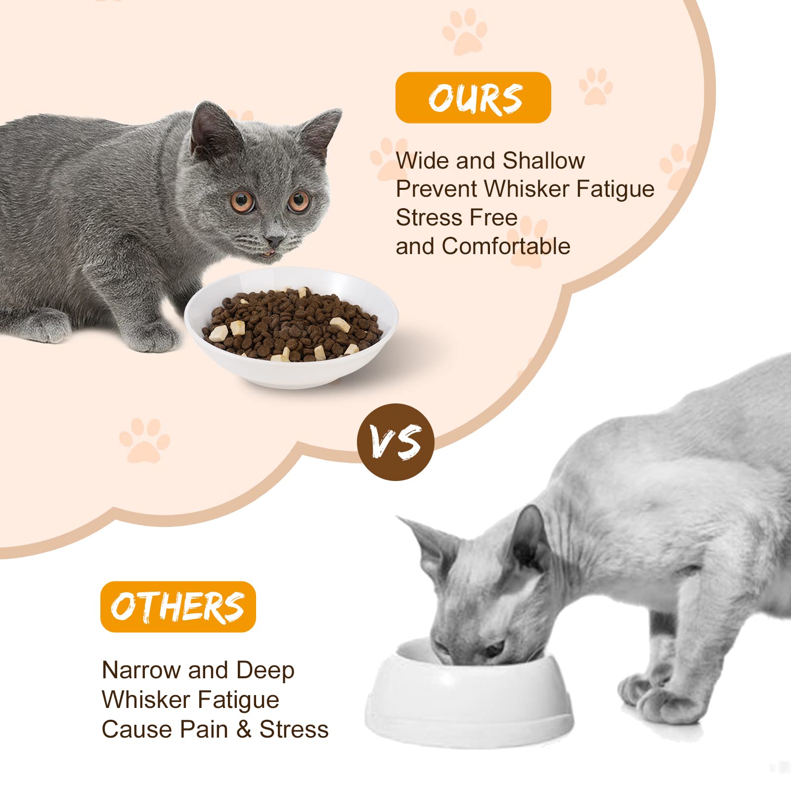 AHX minimalist white cat bowls add sleek style to feeding area