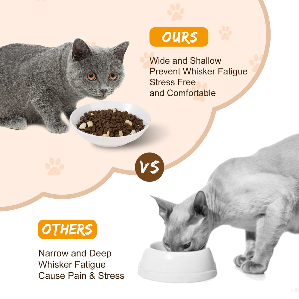 AHX minimalist white cat bowls add sleek style to feeding area