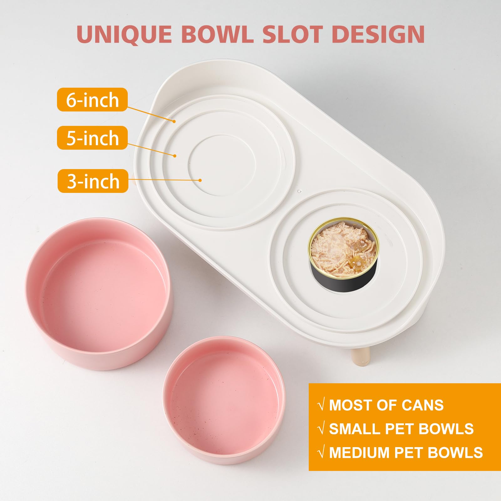 AHX non-slip rubber feet protect floors while pets eat.