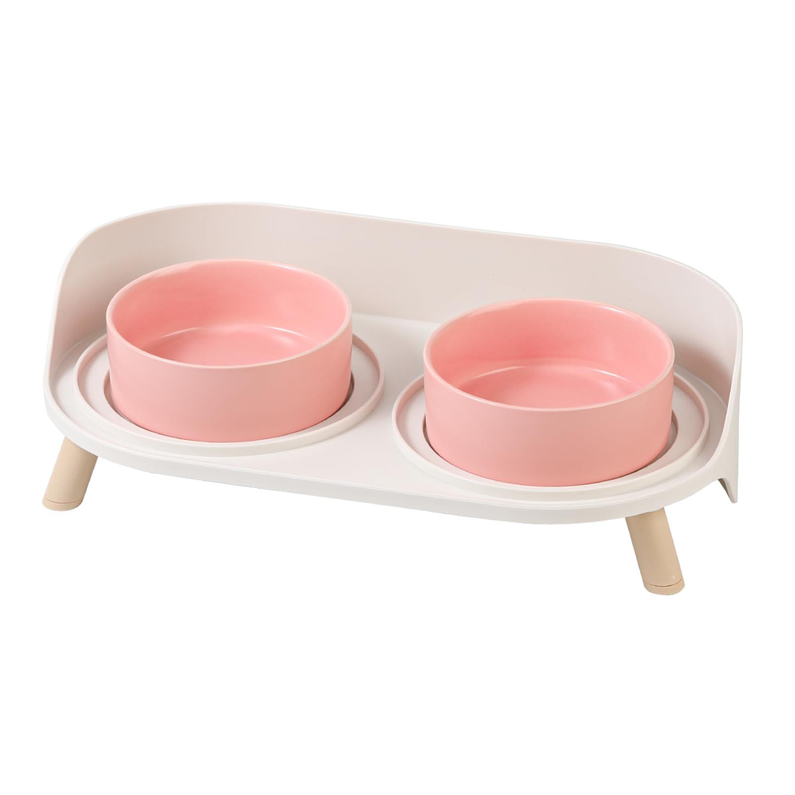 AHX raised cat bowl on pink stand for comfortable feeding