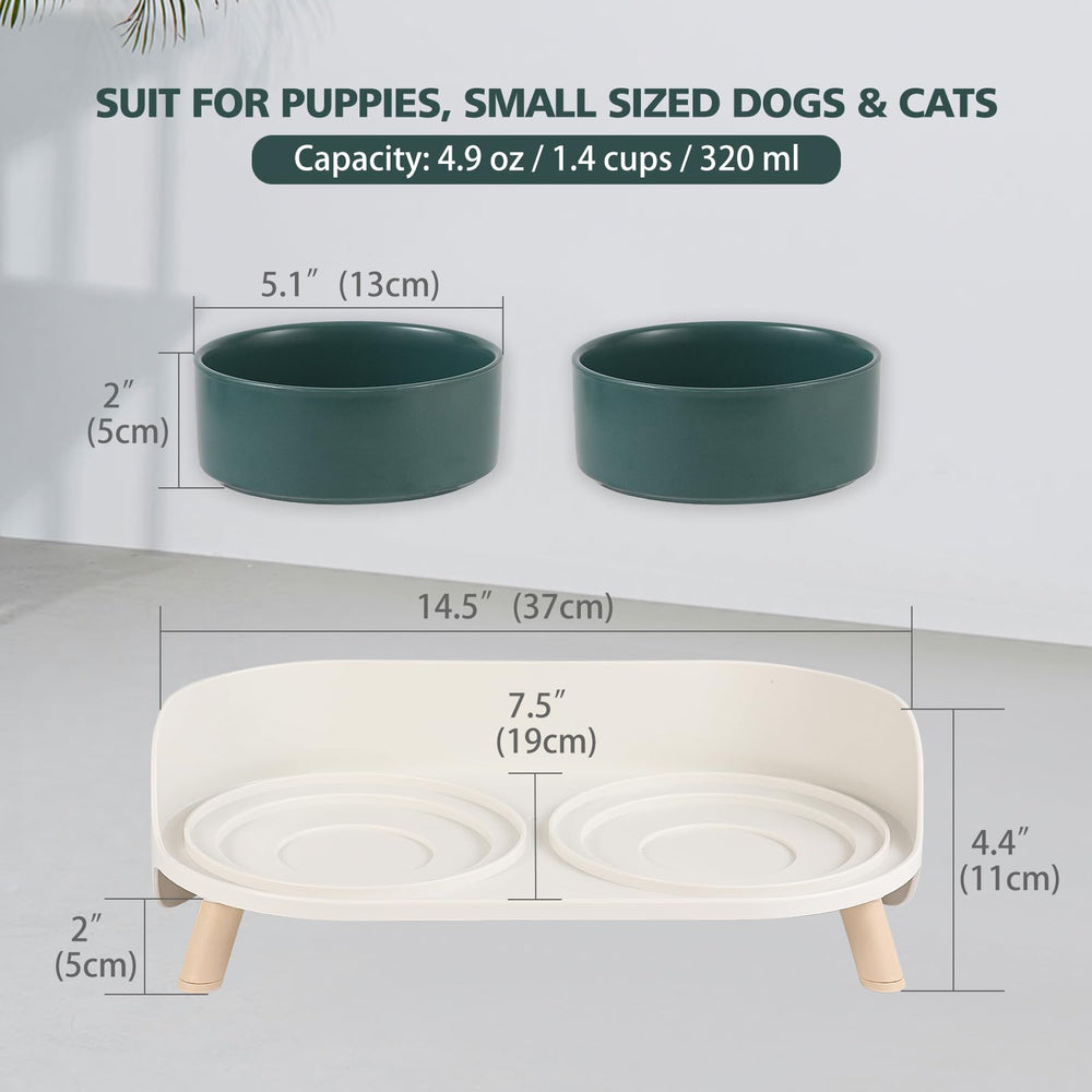 AHX raised cat bowl stand with non-slip feet protecting floors during meals