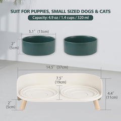 AHX raised cat bowl stand with non-slip feet protecting floors during meals