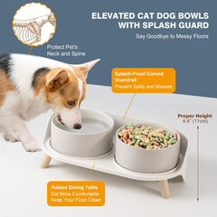 AHX two ceramic bowls 850ml each for food and water.