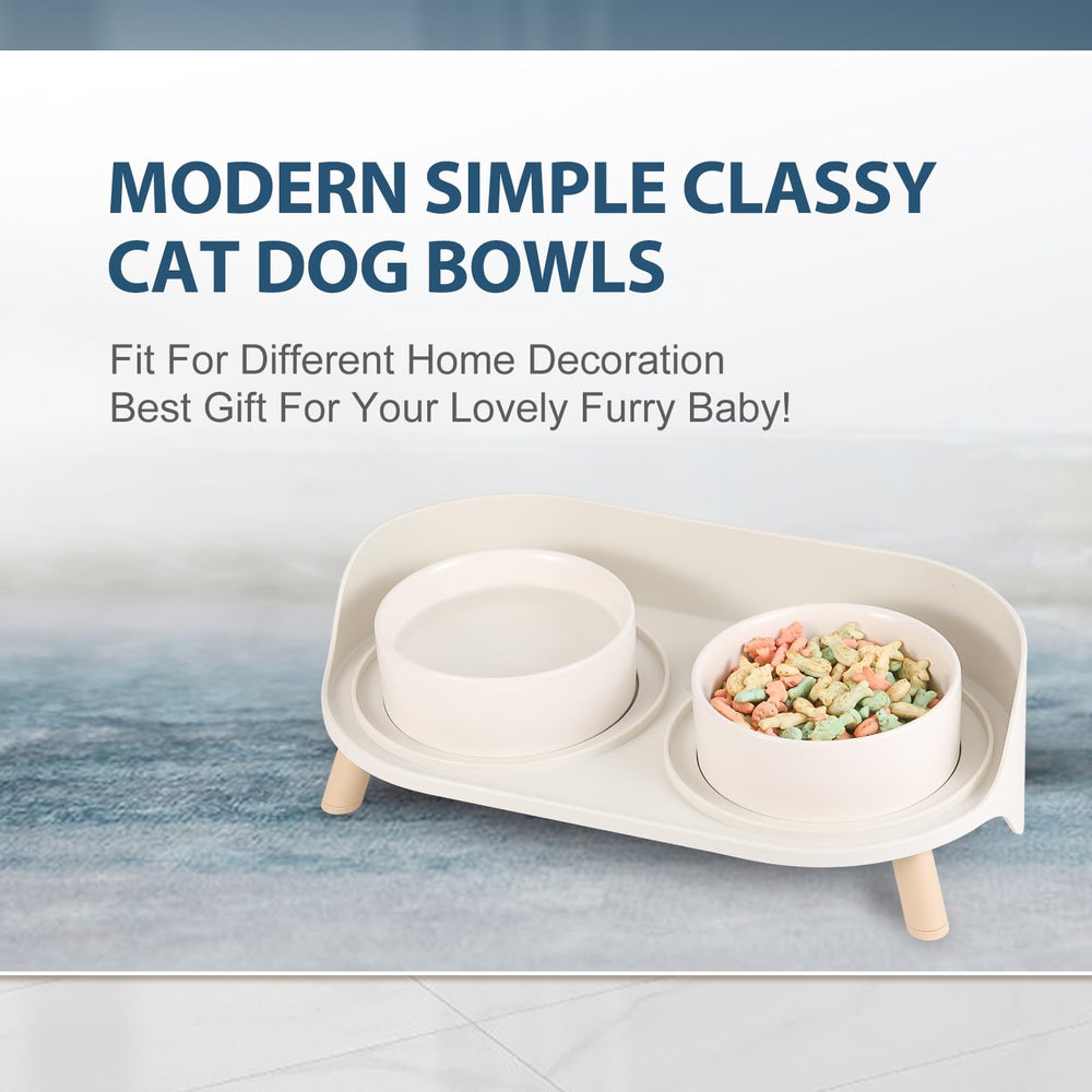 AHX white raised bowl design for tidy feeding visuals