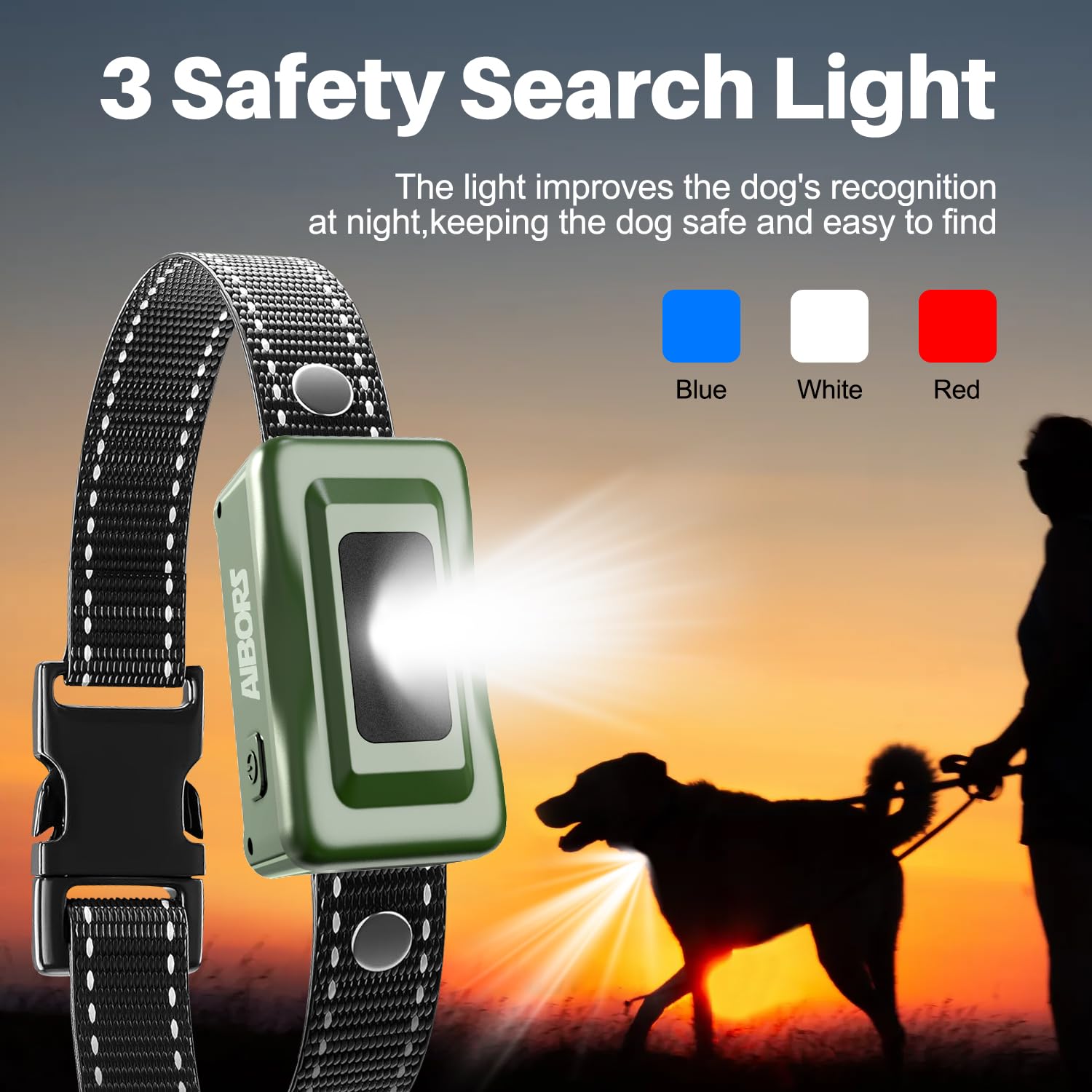AIBORS dog shock collar adjustable strap offers a comfortable fit for dogs of all sizes