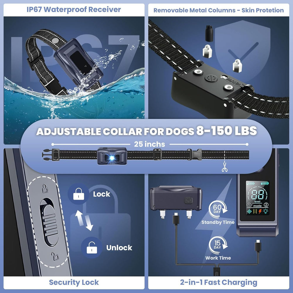AIBORS dog shock collar with beep mode provides clear audible cues for training