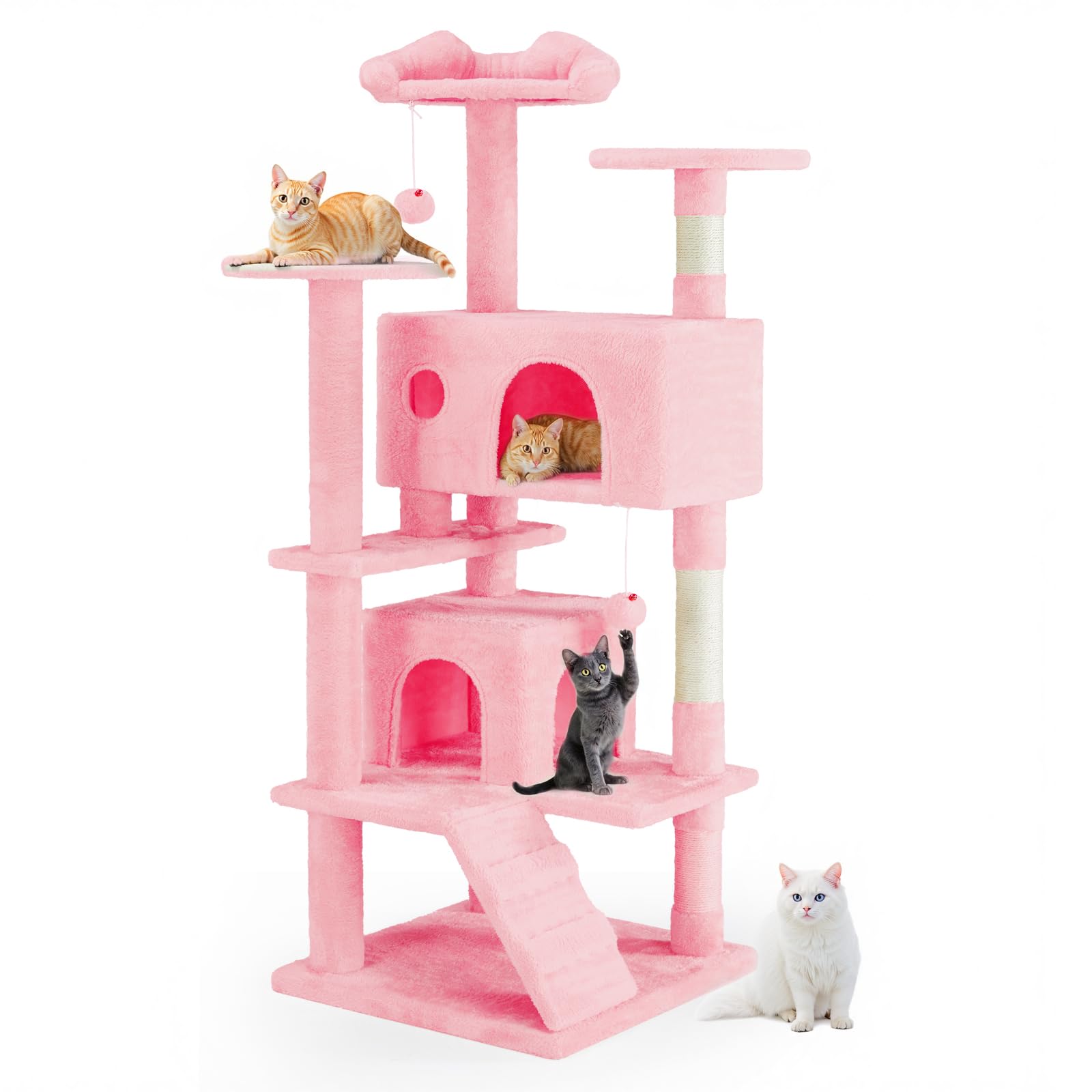 Aidoly Cat Tree 54 inch top perches for elevated lounging and exploration