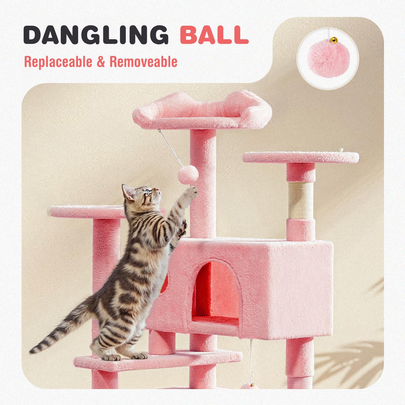 Aidoly Cat Tree climbing ladder enables easy access between levels