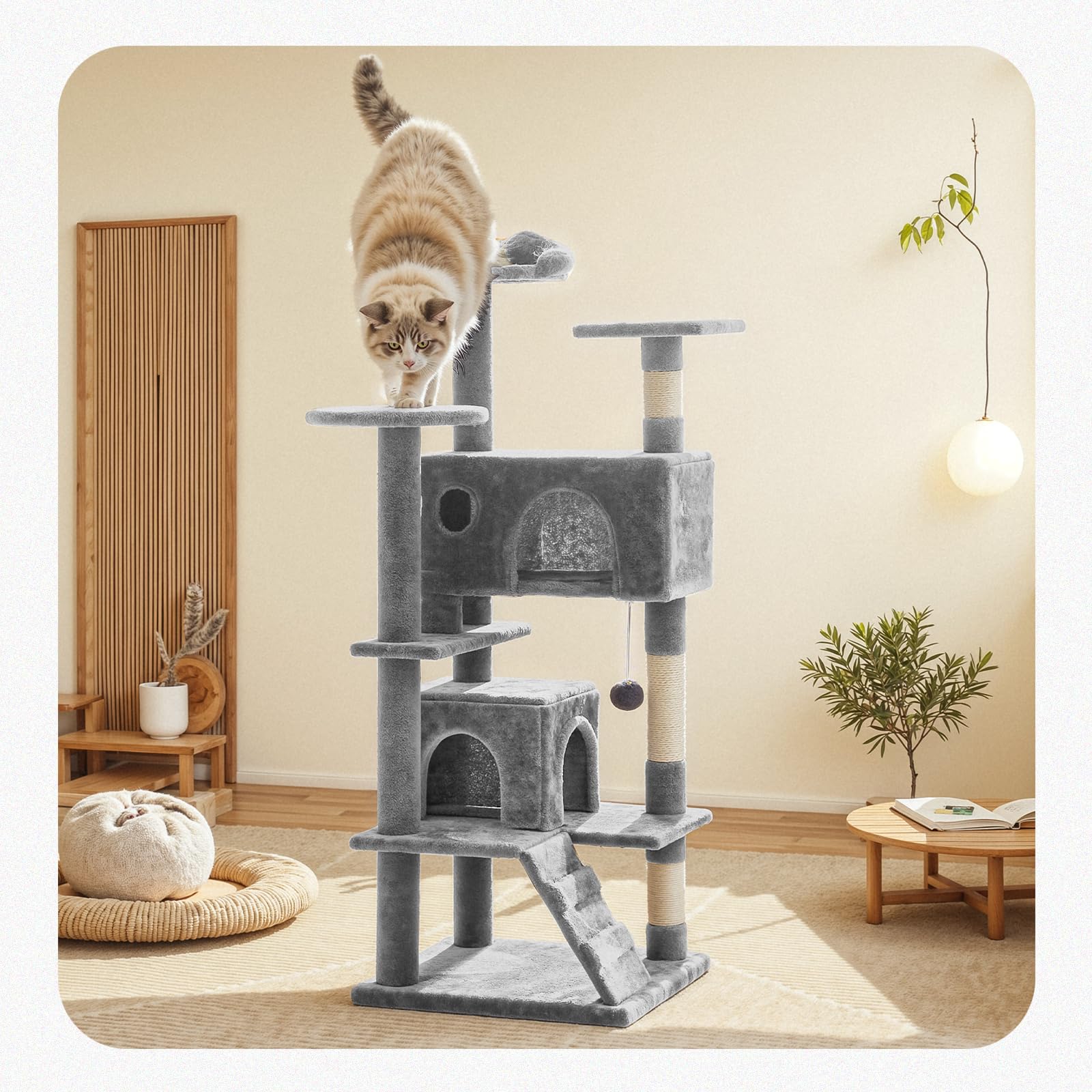 Aidoly cat tree easy assembly with labeled parts and included tools