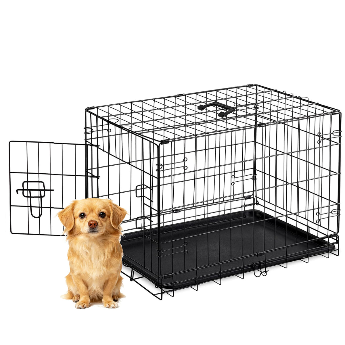 Aidoly dog crate 24-inch with secure lock for safe indoor training.