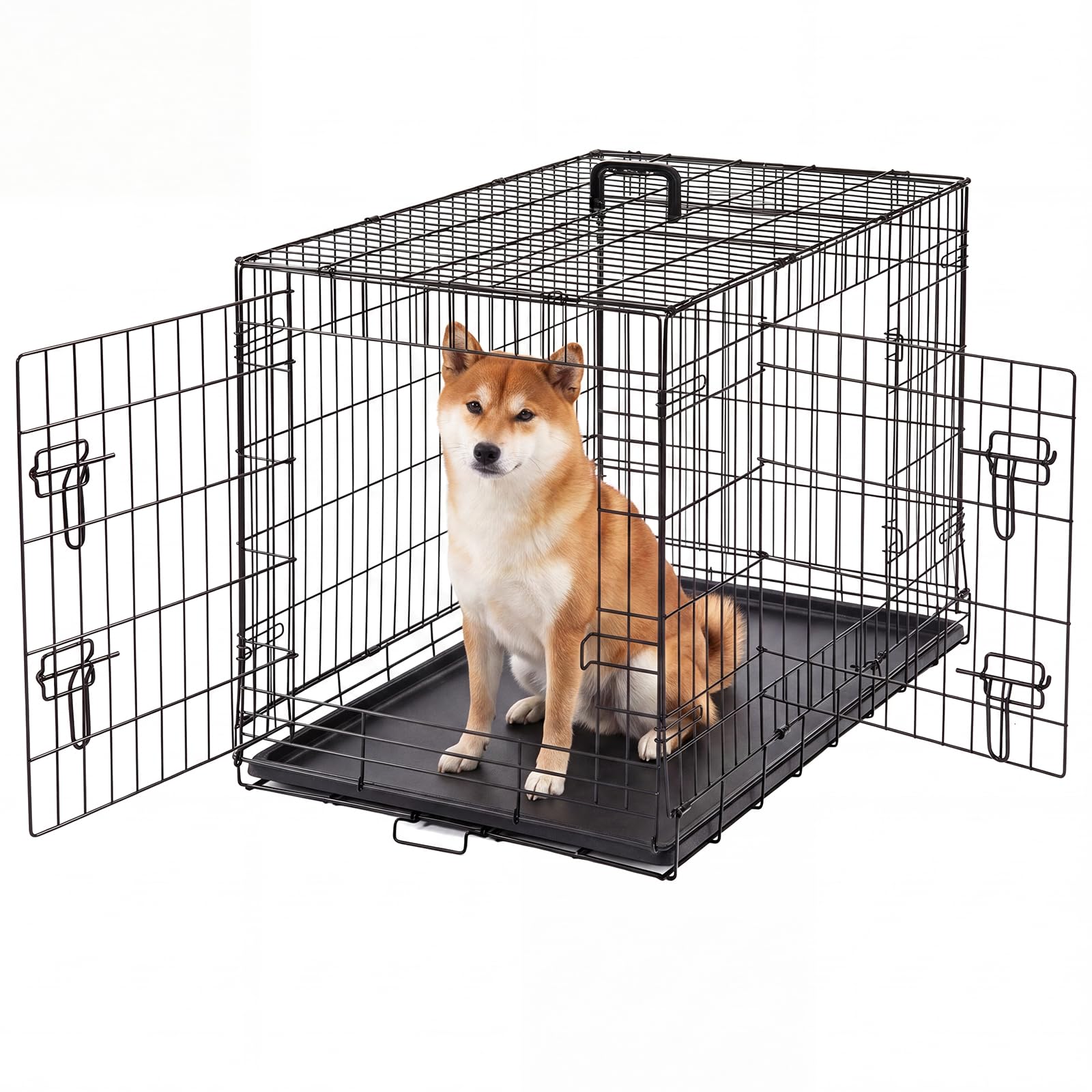 Aidoly 36-inch double-door crate with secure lock for indoor and outdoor use.