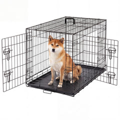 Aidoly 36-inch double-door crate with secure lock for indoor and outdoor use.