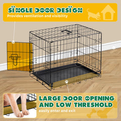 Aidoly dog crate features a leak-proof tray for quick cleanup.