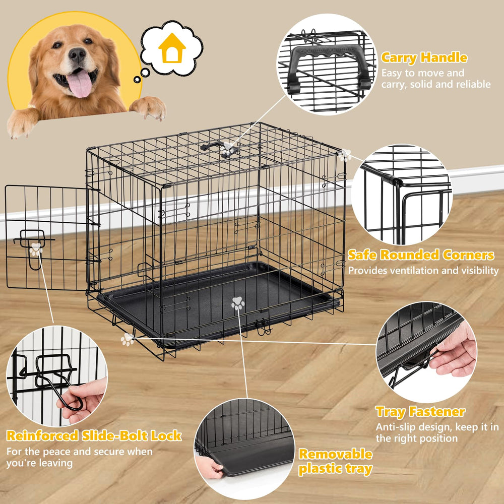 Aidoly dog crate leak-proof tray enables quick cleanup after indoor use