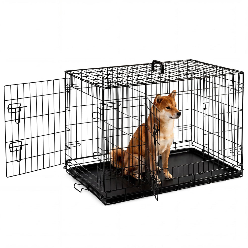 Aidoly dog crate medium 36-inch double door for secure indoor training