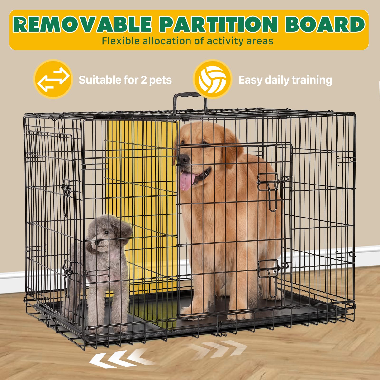 Aidoly foldable design dog crate for quick transport and storage