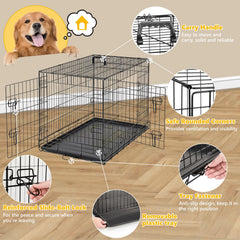 Aidoly portable dog cage with secure lock for safe outdoor travel